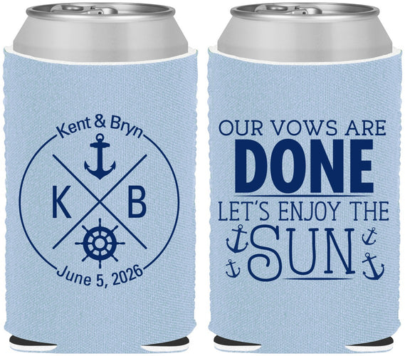 Custom Wedding Neoprene Can Coolers - Nautical | 495