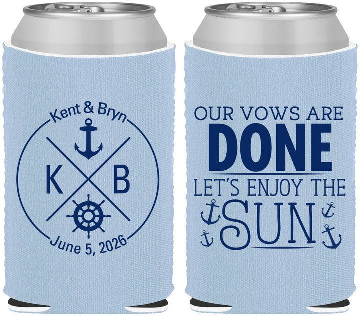 Custom Wedding Neoprene Can Coolers - Nautical | 495
