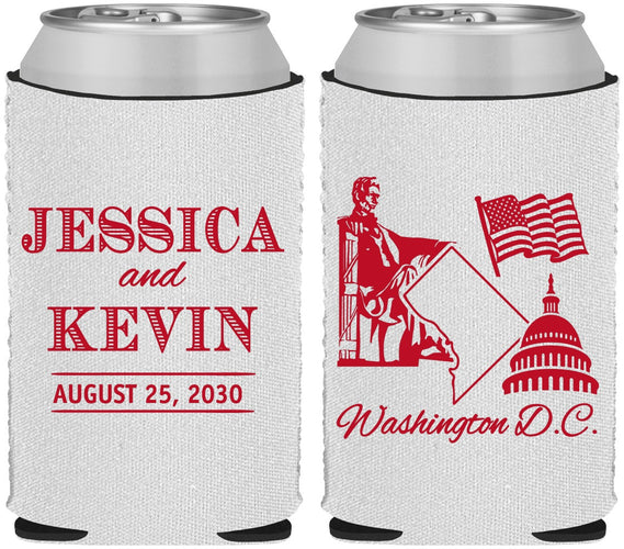 Custom Wedding Neoprene Can Coolers - Washington Dc | 501
