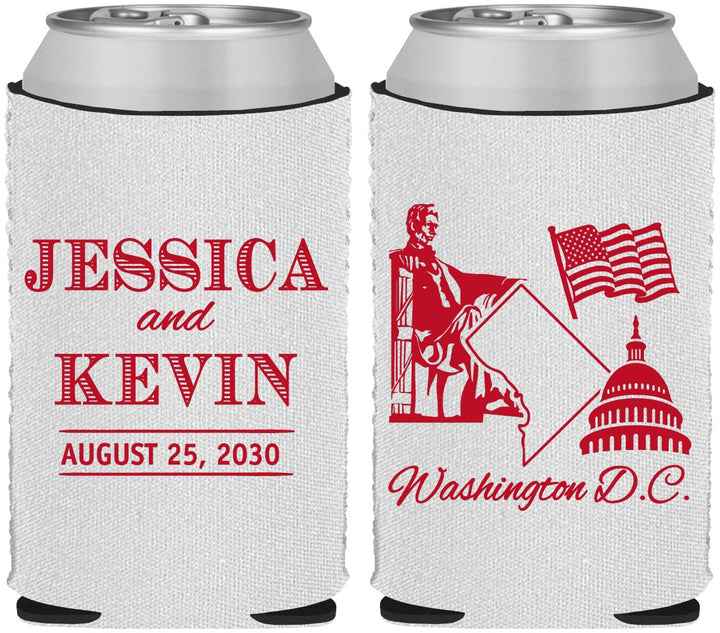 Custom Wedding Neoprene Can Coolers - Washington Dc | 501