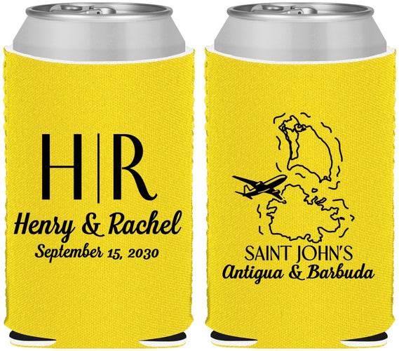 Custom Wedding Neoprene Can Coolers - Antigua And Barbuda | 502