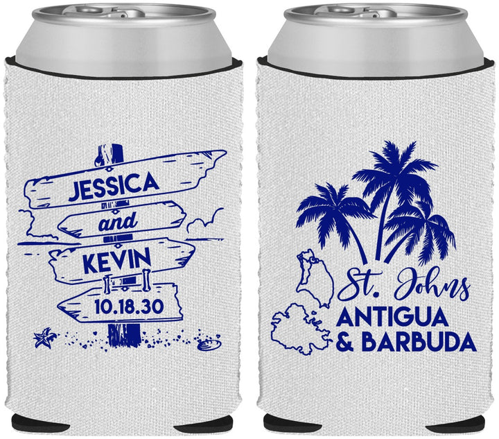 Custom Wedding Neoprene Can Coolers - Antigua And Barbuda | 503