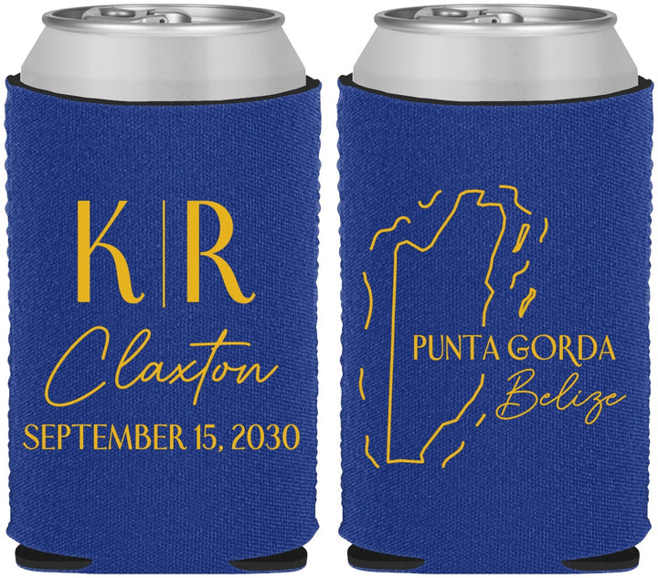 Custom Wedding Neoprene Can Coolers - Belize | 510