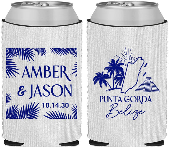 Custom Wedding Neoprene Can Coolers - Belize | 511