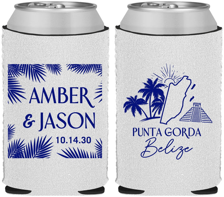 Custom Wedding Neoprene Can Coolers - Belize | 511