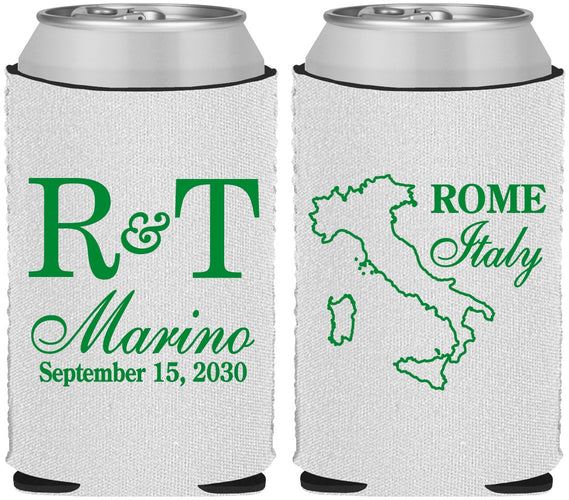 Custom Wedding Neoprene Can Coolers - Italy | 514