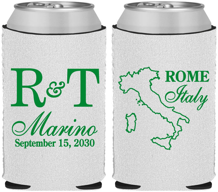 Custom Wedding Neoprene Can Coolers - Italy | 514