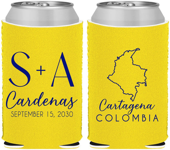 Custom Wedding Neoprene Can Coolers - Colombia | 516