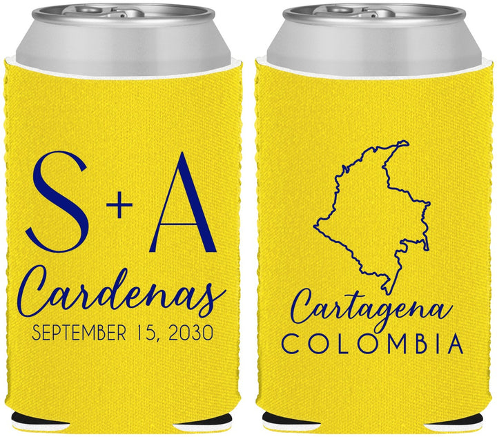 Custom Wedding Neoprene Can Coolers - Colombia | 516