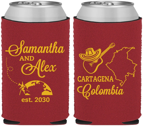 Custom Wedding Neoprene Can Coolers - Colombia | 517