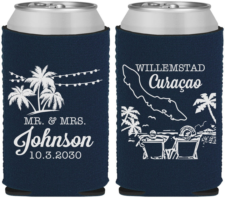Custom Wedding Neoprene Can Coolers - Curacao | 521