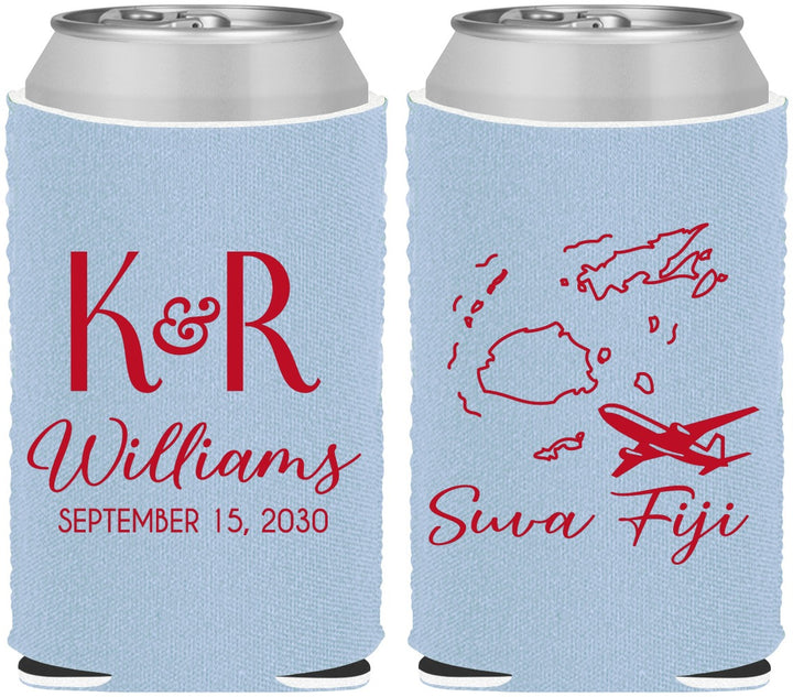 Custom Wedding Neoprene Can Coolers - Fiji | 524