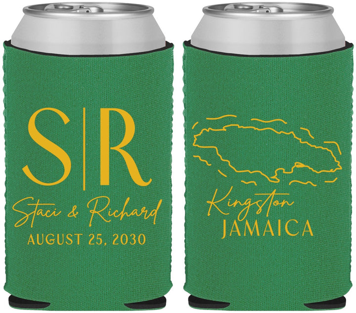 Custom Wedding Neoprene Can Coolers - Jamaica | 530