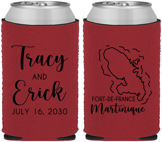 Custom Wedding Neoprene Can Coolers - Martinique | 532