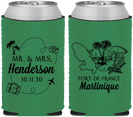 Custom Wedding Neoprene Can Coolers - Martinique | 533