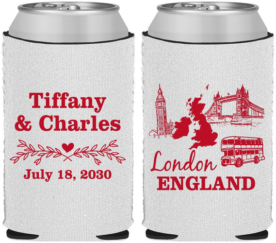 Custom Wedding Neoprene Can Coolers - England | 549