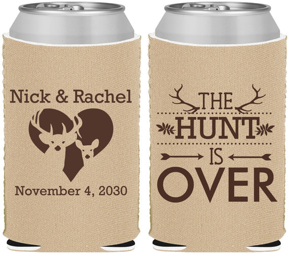Custom Wedding Neoprene Can Coolers - The Hunt Is Over | 554