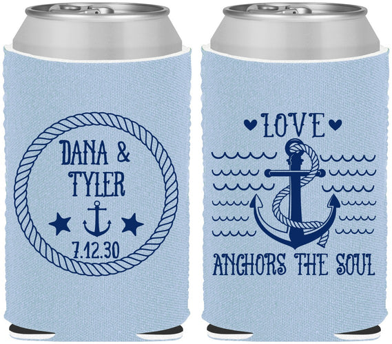 Custom Wedding Neoprene Can Coolers - Anchor The Soul | 558