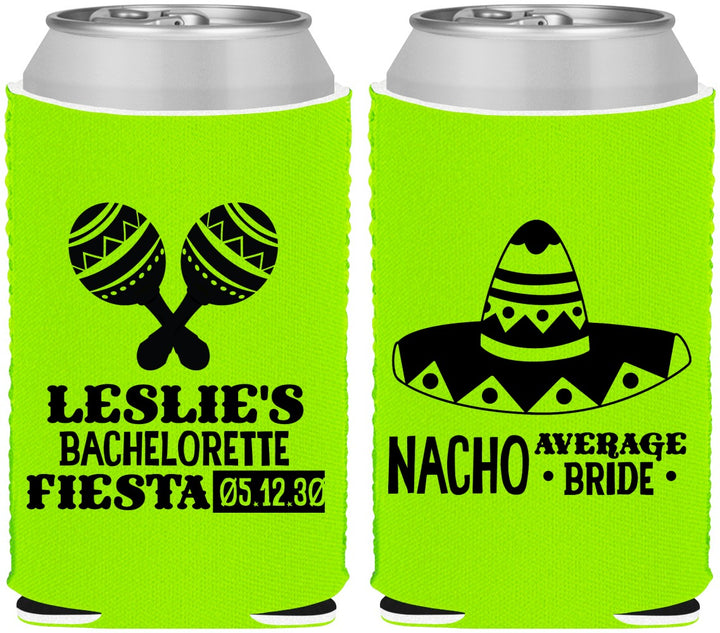 Custom Bachelorette Neoprene Can Coolers - Nacho Average Bride | 60007