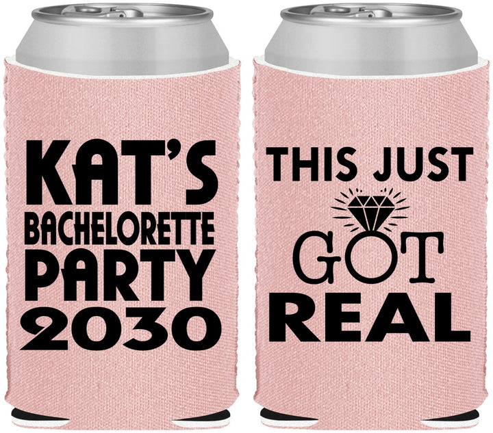 Custom Bachelorette Neoprene Can Coolers - This Just Got Real | 60013