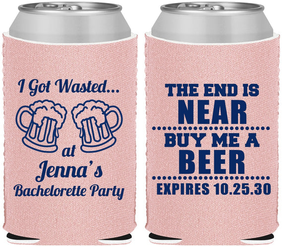 Custom Bachelorette Neoprene Can Coolers - I Got Wasted | 60015