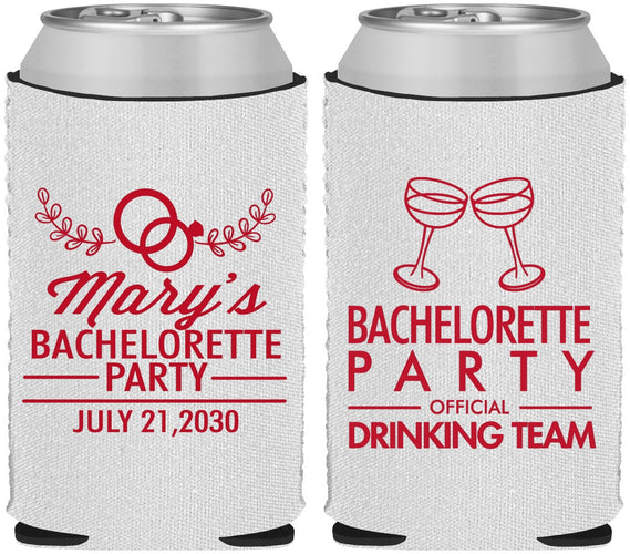 Custom Bachelorette Neoprene Can Coolers - Official Drink Team | 60017