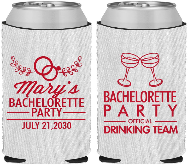 Custom Bachelorette Neoprene Can Coolers - Official Drink Team | 60017