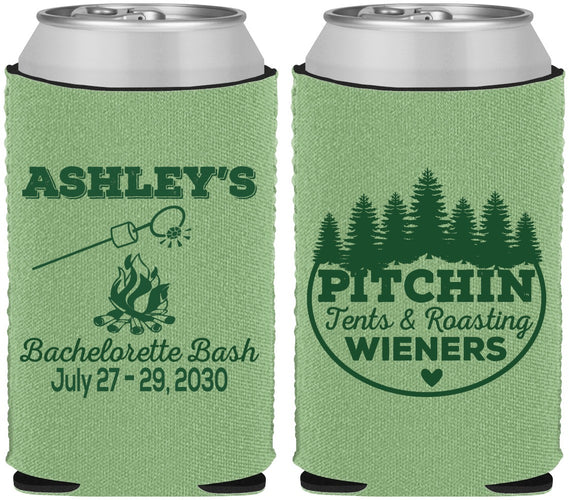 Custom Bachelorette Neoprene Can Coolers - Camping | 60018