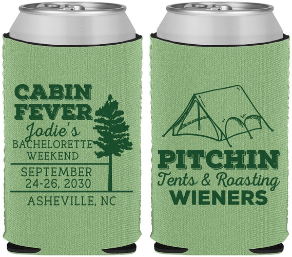Custom Bachelorette Neoprene Can Coolers - Camping | 60019