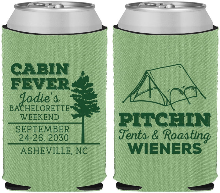Custom Bachelorette Neoprene Can Coolers - Camping | 60019