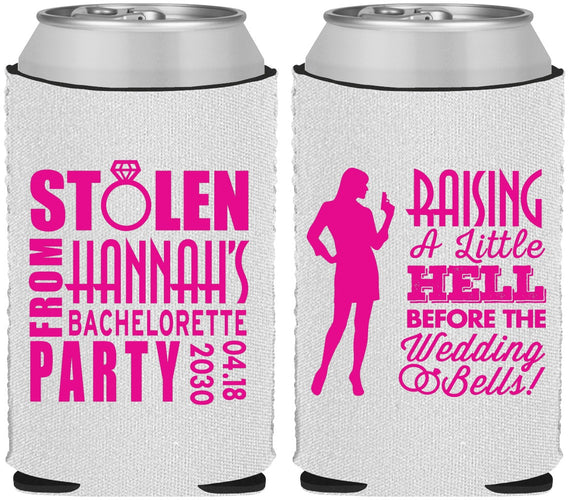 Custom Bachelorette Neoprene Can Coolers - Raising A Little Hell | 60020