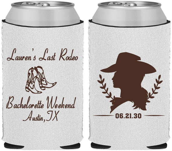 Custom Bachelorette Neoprene Can Coolers - Last Rodeo | 60022