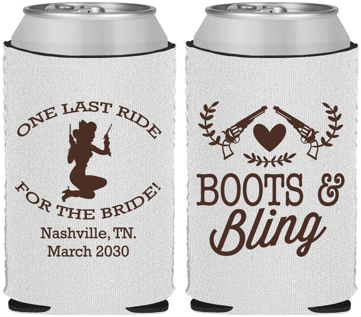 Custom Bachelorette Neoprene Can Coolers - One Last Ride | 60024