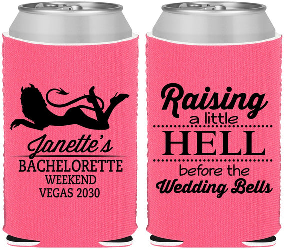 Custom Bachelorette Neoprene Can Coolers - Raising A Little Hell | 60030