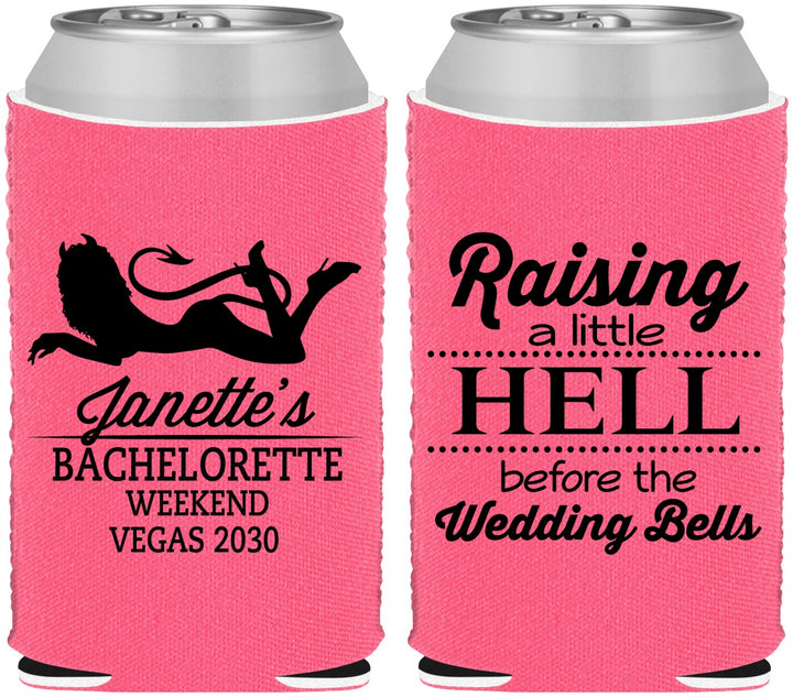 Custom Bachelorette Neoprene Can Coolers - Raising A Little Hell | 60030