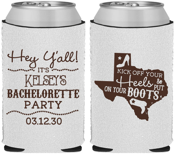 Custom Bachelorette Neoprene Can Coolers - Texas Cowgirl | 60041