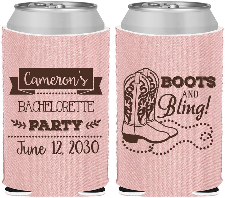 Custom Bachelorette Neoprene Can Coolers - Boots And Bling | 60044