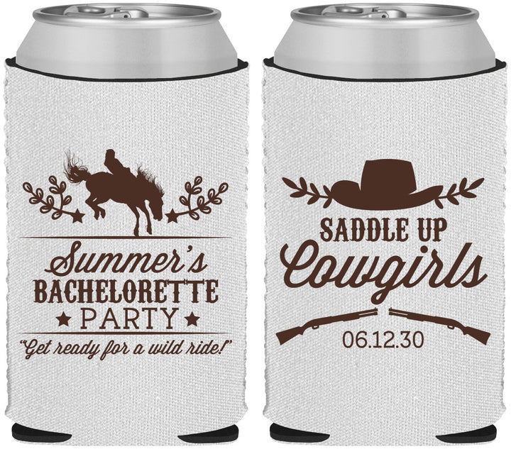 Custom Bachelorette Neoprene Can Coolers - Saddle Up Cowgirls | 60045
