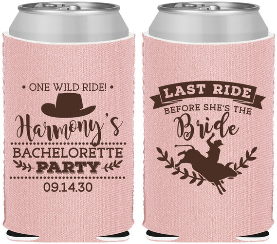 Custom Bachelorette Neoprene Can Coolers - Last Ride Before Bride | 60046