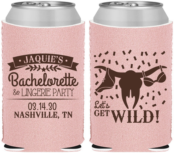 Custom Bachelorette Neoprene Can Coolers - Lets Get Wild Cowgirl | 60048