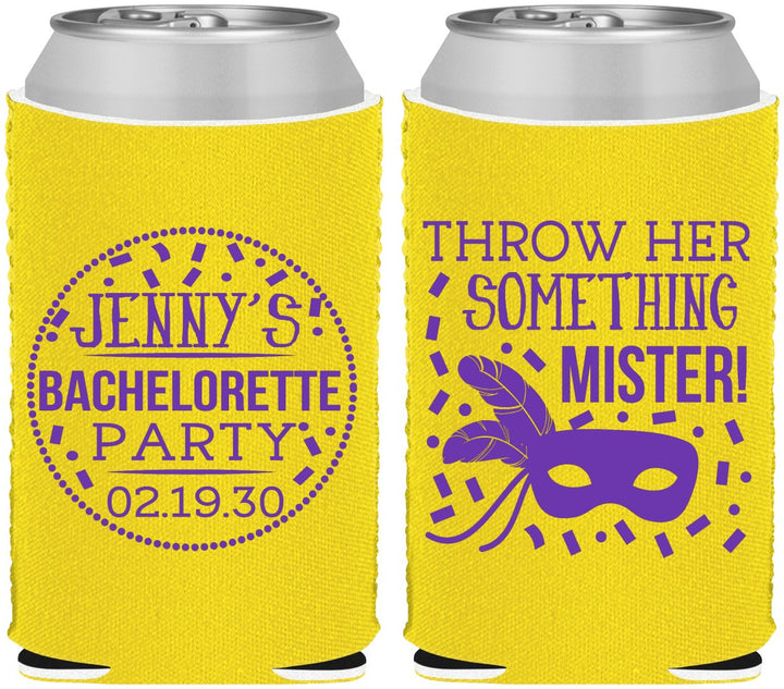 Custom Bachelorette Neoprene Can Coolers - Mardi Gras | 60055