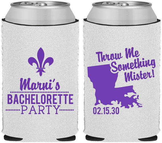 Custom Bachelorette Neoprene Can Coolers - Mardi Gras | 60056