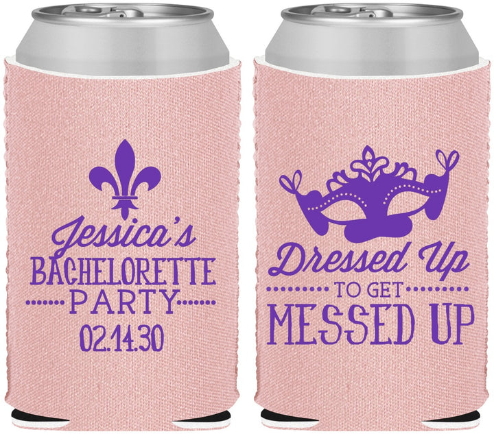 Custom Bachelorette Neoprene Can Coolers - Mardi Gras | 60061