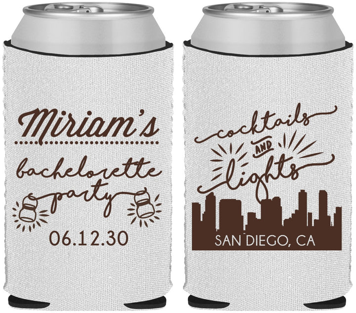 Custom Bachelorette Neoprene Can Coolers - San Diego | 60067