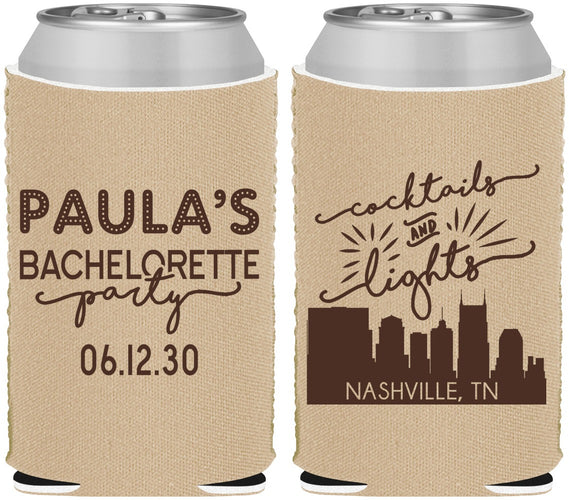 Custom Bachelorette Neoprene Can Coolers - Nashville | 60068