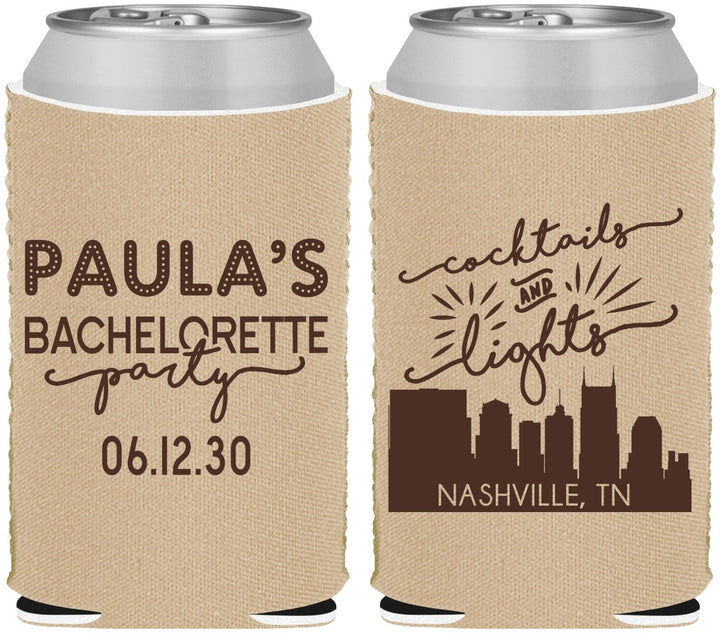 Custom Bachelorette Neoprene Can Coolers - Nashville | 60068