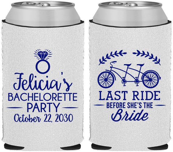 Custom Bachelorette Neoprene Can Coolers - Last Ride Before Bride | 60073