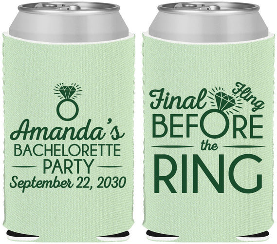 Custom Bachelorette Neoprene Can Coolers - Final Fling Before The Ring | 60074