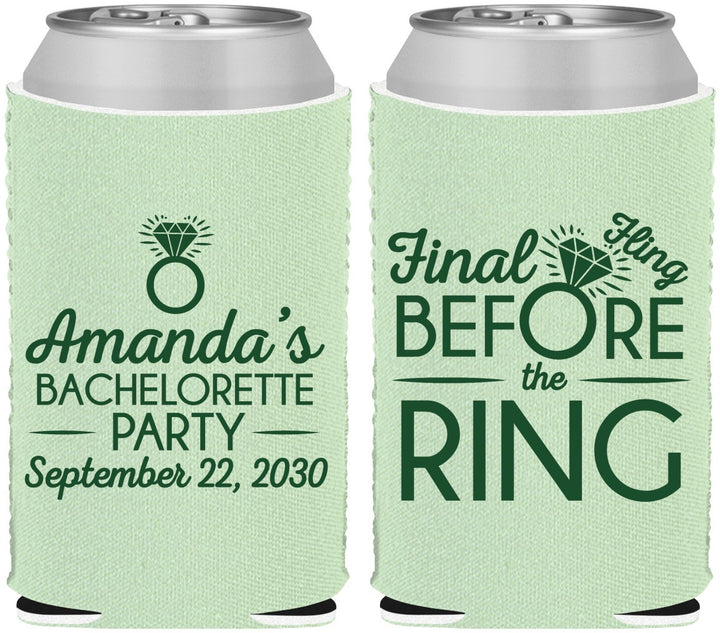 Custom Bachelorette Neoprene Can Coolers - Final Fling Before The Ring | 60074