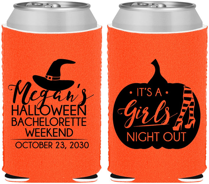 Custom Bachelorette Neoprene Can Coolers - Halloween Girls Night Out | 60077